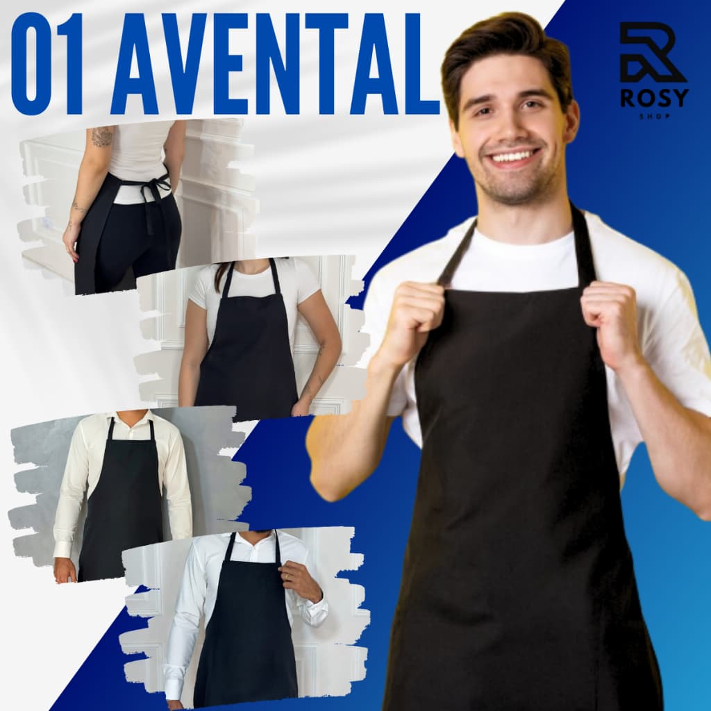 Avental Liso Sem Bolso Reforçado Cozinha Churrasqueiro Restaurante Oxford Buffet Uniforme Cozinha