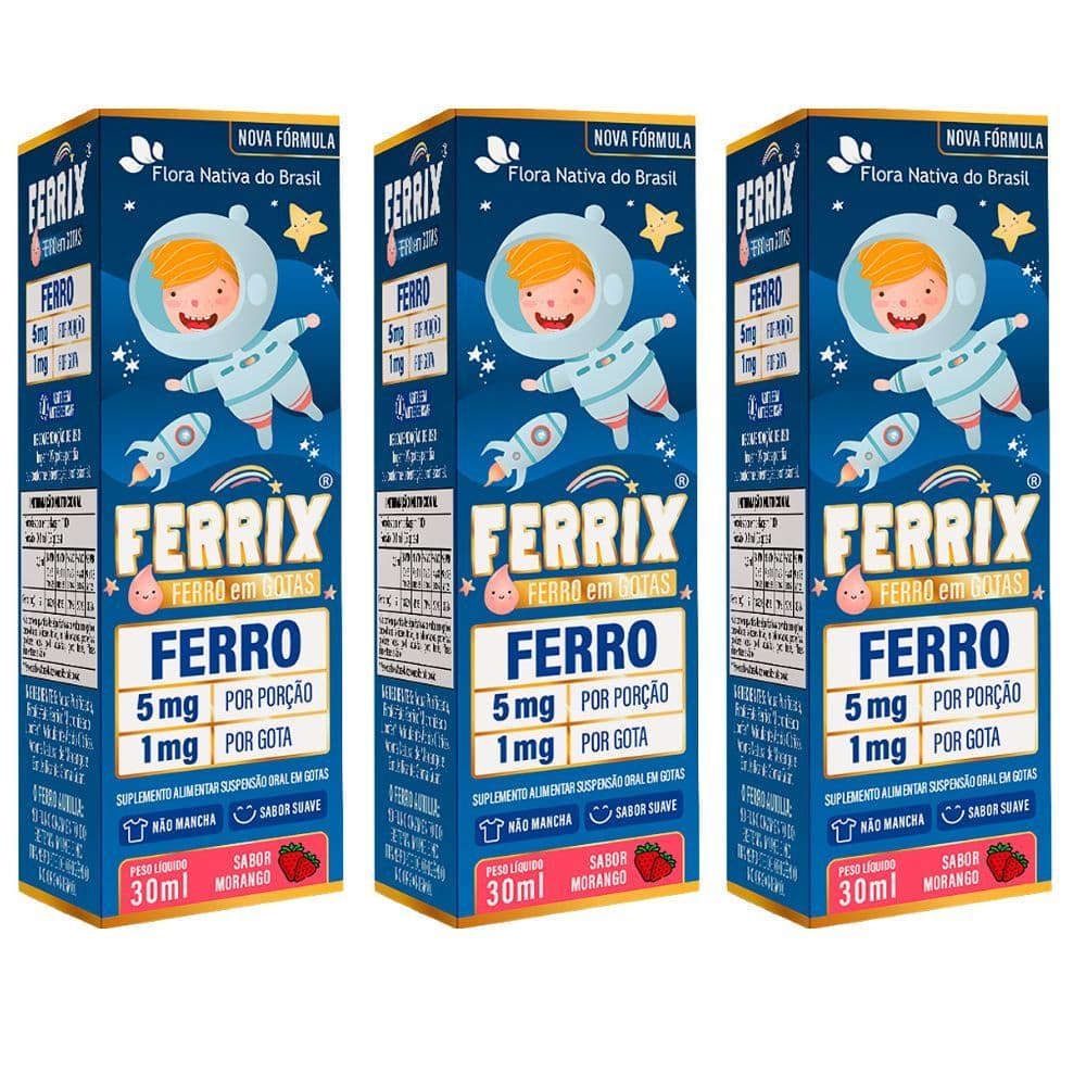 KIT 3X FERRIX (Ferro infantil) 30ml - Flora Nativa