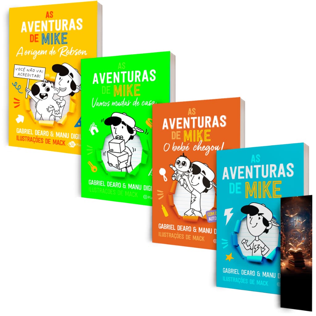 Kit 4 Livros As Aventuras de Mike Volume 1, Volume 2, Volume 3 e Volume 4
