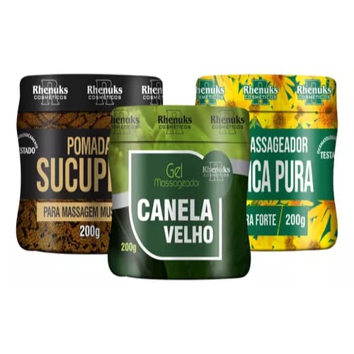 Kit 3 Pomadas Massageadora Corporal 200g - Combate Dores