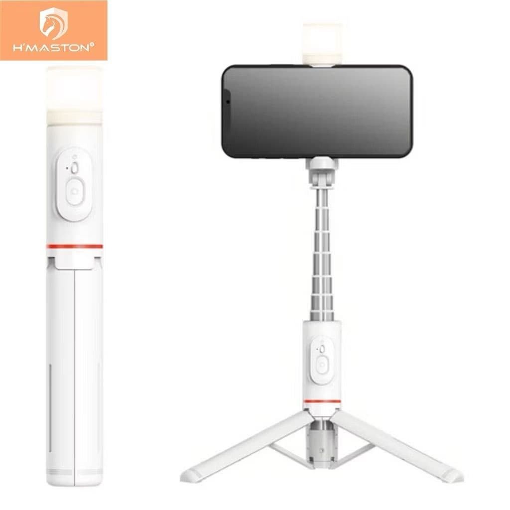 H'maston ZP-11 Bastão Pau De Selfie Celular Com Controles Remotos E Luz Led