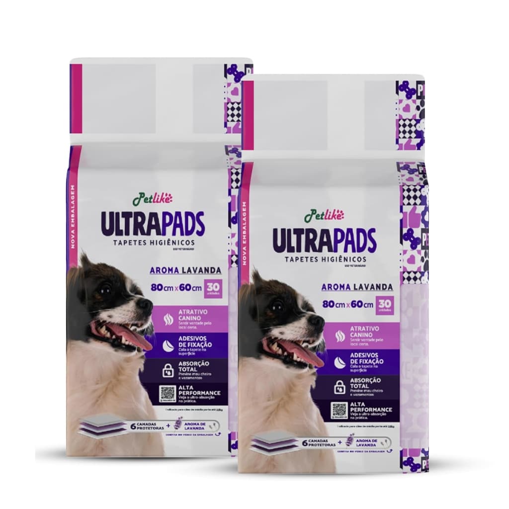 Kit Tapete Higiênico Ultra Pads 60unid 80x60cm Aroma Lavanda