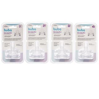 Bico De Mamadeira Anticólica C/2 Unidades Silicone Pétala Da Buba