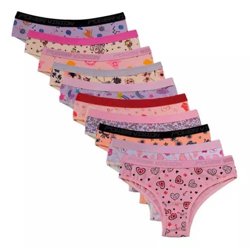 Kit 05 e 10 Calcinha Juvenil / Infantil De Algodão Exposto Forro 100% Algodão C-03