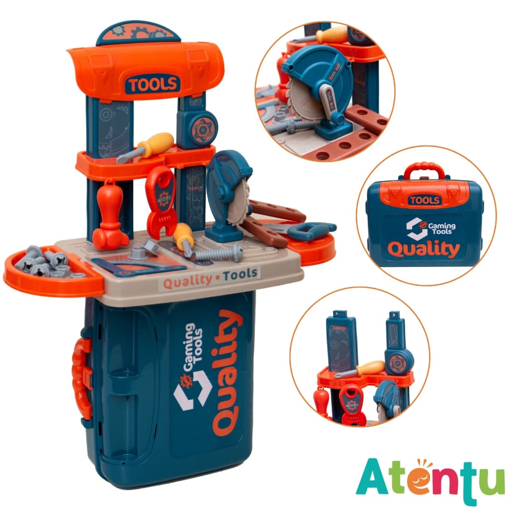 Maleta de Ferramentas Infantil 3 em 1 Multi Montagens Brinquedo Faz de Conta
