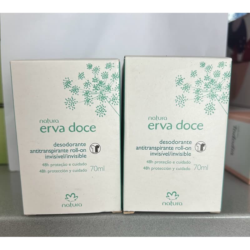 kit 02 roll on erva doce natura tododia 70ml cada