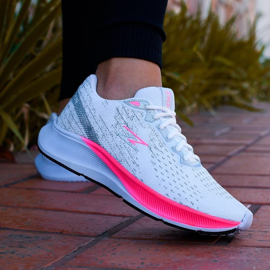 Tênis Feminino de Academia Branco Confortável Treino Musculação Cross Fit Corrida Running Casual