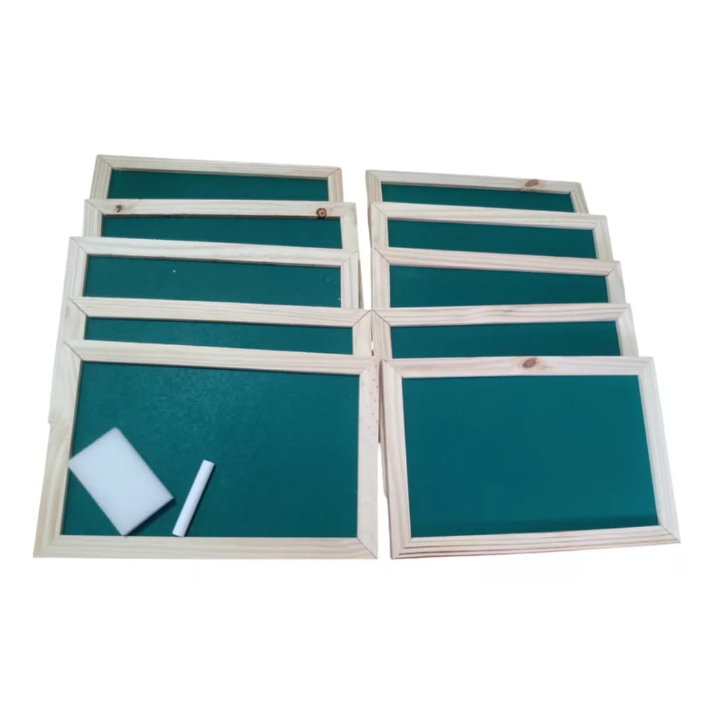 Kit Com 10 ou 5 Mini Lousa Giz 20x30cm ( Com Giz E Apagador) para Escola