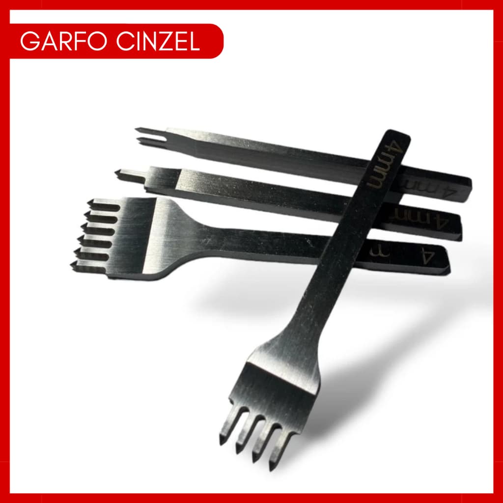 Garfos Vazador Furo Redondo Couro Cinzel Costura Furação 4mm