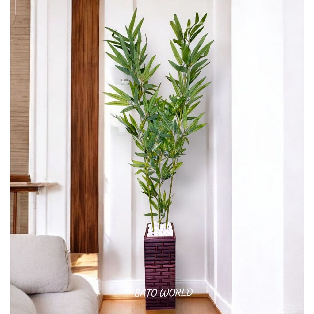 Decoração com Bambu da Sorte Artificial - Vaso Elegante para Qualquer Ambiente COLU