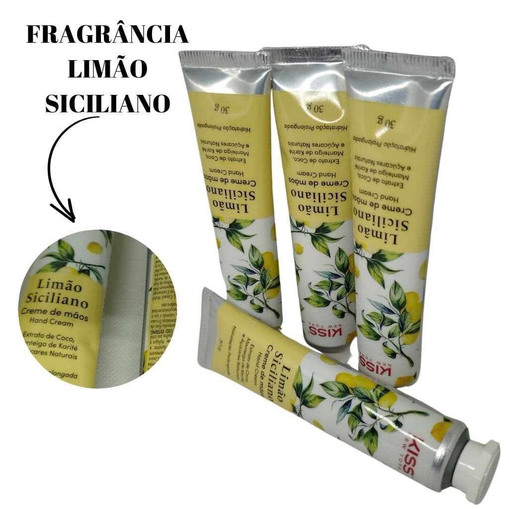 Creme de Mãos Limão Siciliano - Kiss New York toque suave e aveludado
