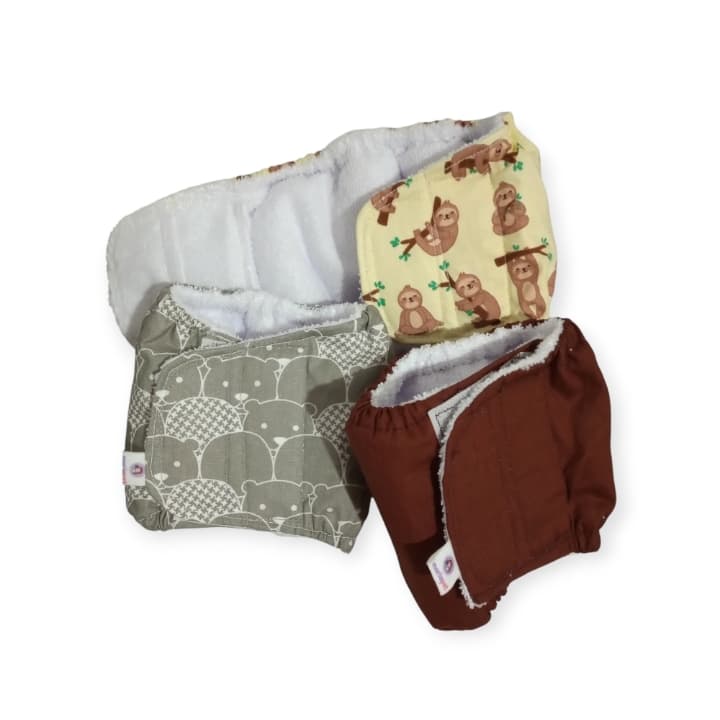 Kit 3 Fraldas p/ Cães Reutilizáveis Fralda Lavável Ecológica Cachorro Macho 3 peças