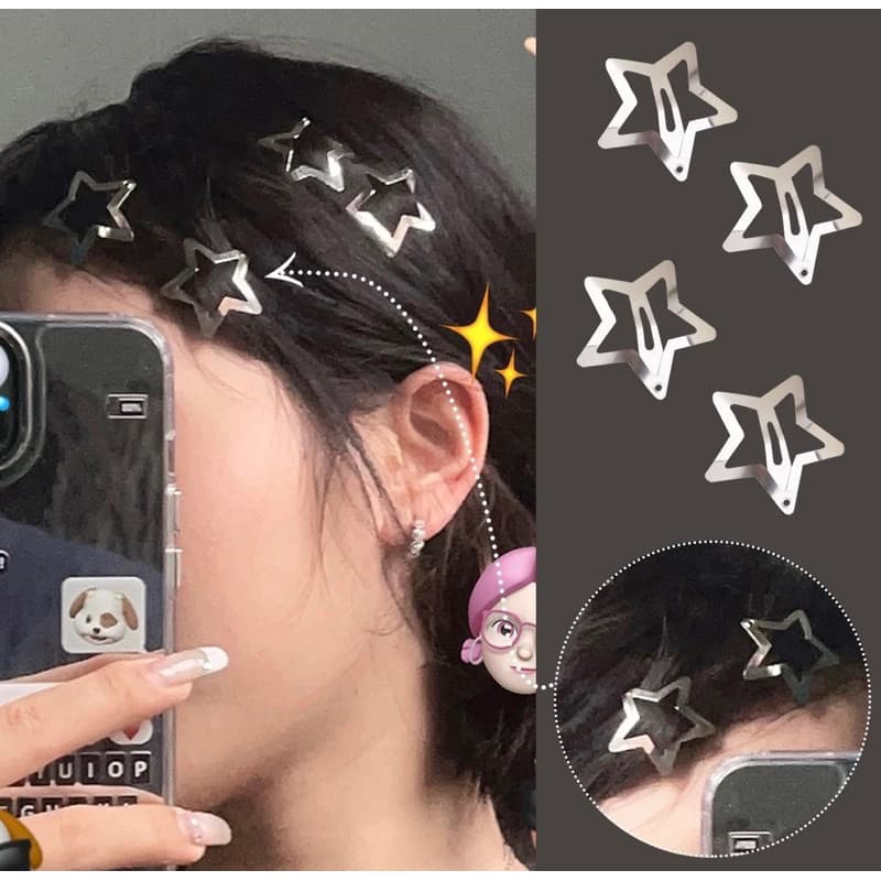 5/10/20/30 PCS Acessórios de Cabelo Feminino Clip Estrela Silver Coreano INS Estilo Ponytail Holder