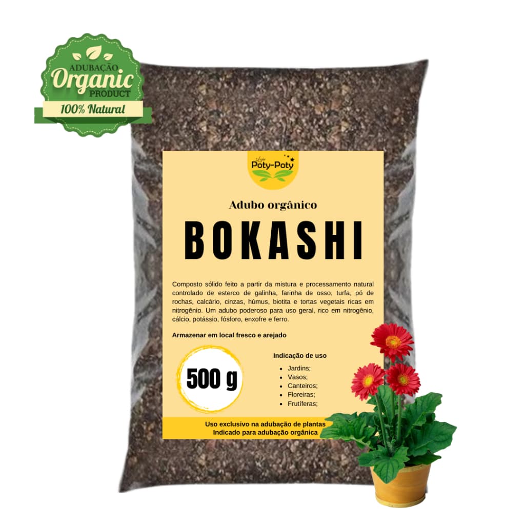 500 g Bokashi Adubo Orgânico Folhas, Flores e Frutos