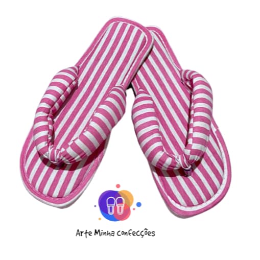 Pantufa Chinelo De Quarto de Verão Feminino, Em Tecido Malha, Solado Flexível, Conforto para Casa ou Maternidade