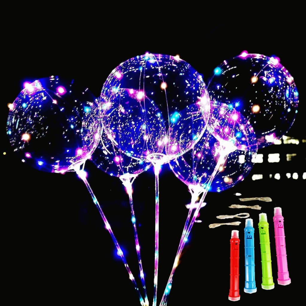Kit 10 20 30 e 50 Balões Transparente Balão Bubble Luz Cristal para Festa e Eventos Com Led 24 Polegadas 60 Centimetros