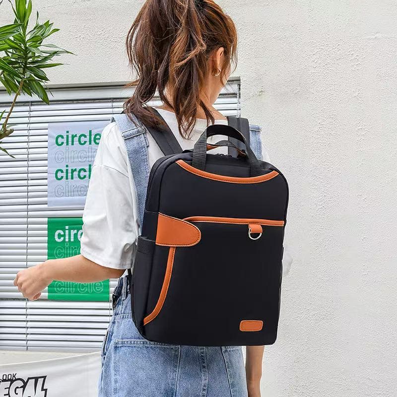 Cor sólida Oxford mochila grande saco anti-roubo impermeável feminino para estudantes de escola ao ar livre computador