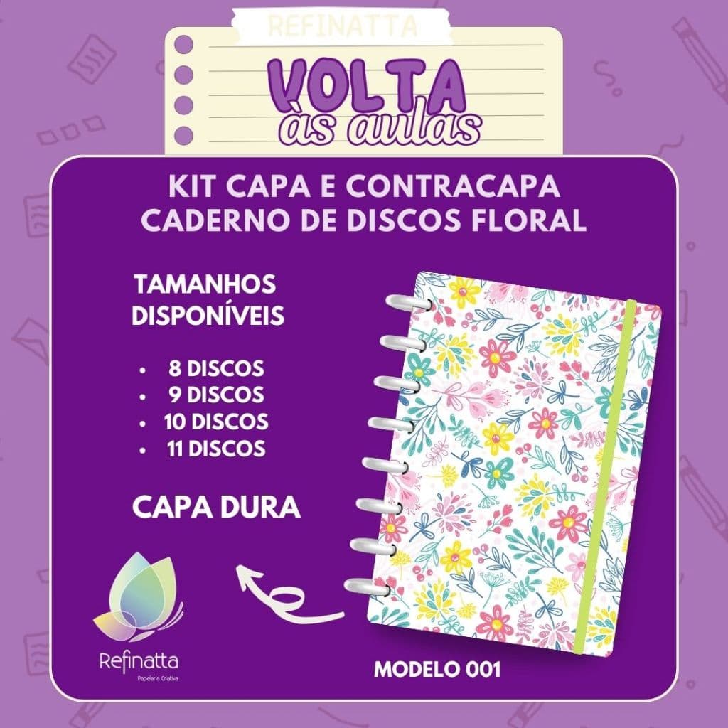Capa para Caderno de Discos / Caderno de Inteligente Refinatta