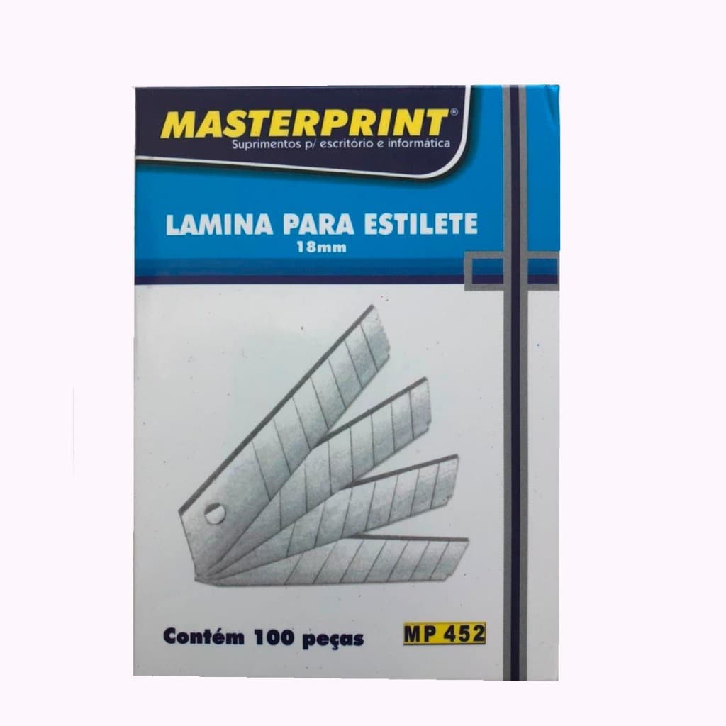 Kit Lâmina Para Estilete 18mm Caixa com 100 unidades Masterprint