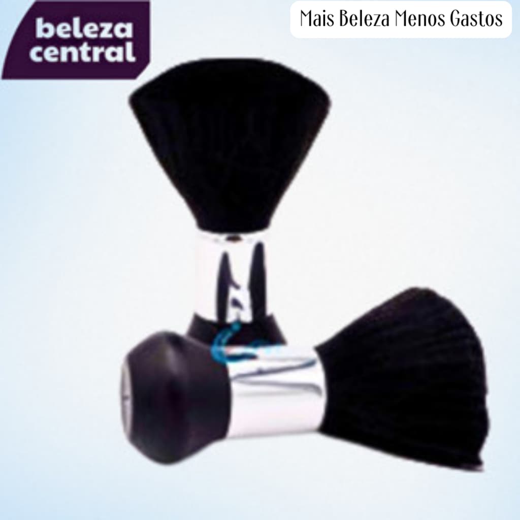 Espanador Cromado Macio Elegante para Barbearia e Salão de Beleza Importado