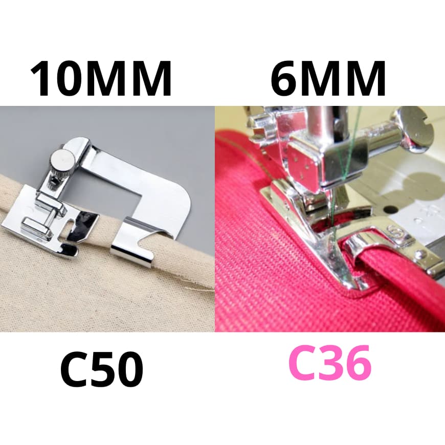 CALCADOR PARA FAZER BAINHA ENROLADA  ESTREITA,MÉDIA OU LARGA 3,4,6MM,10mm