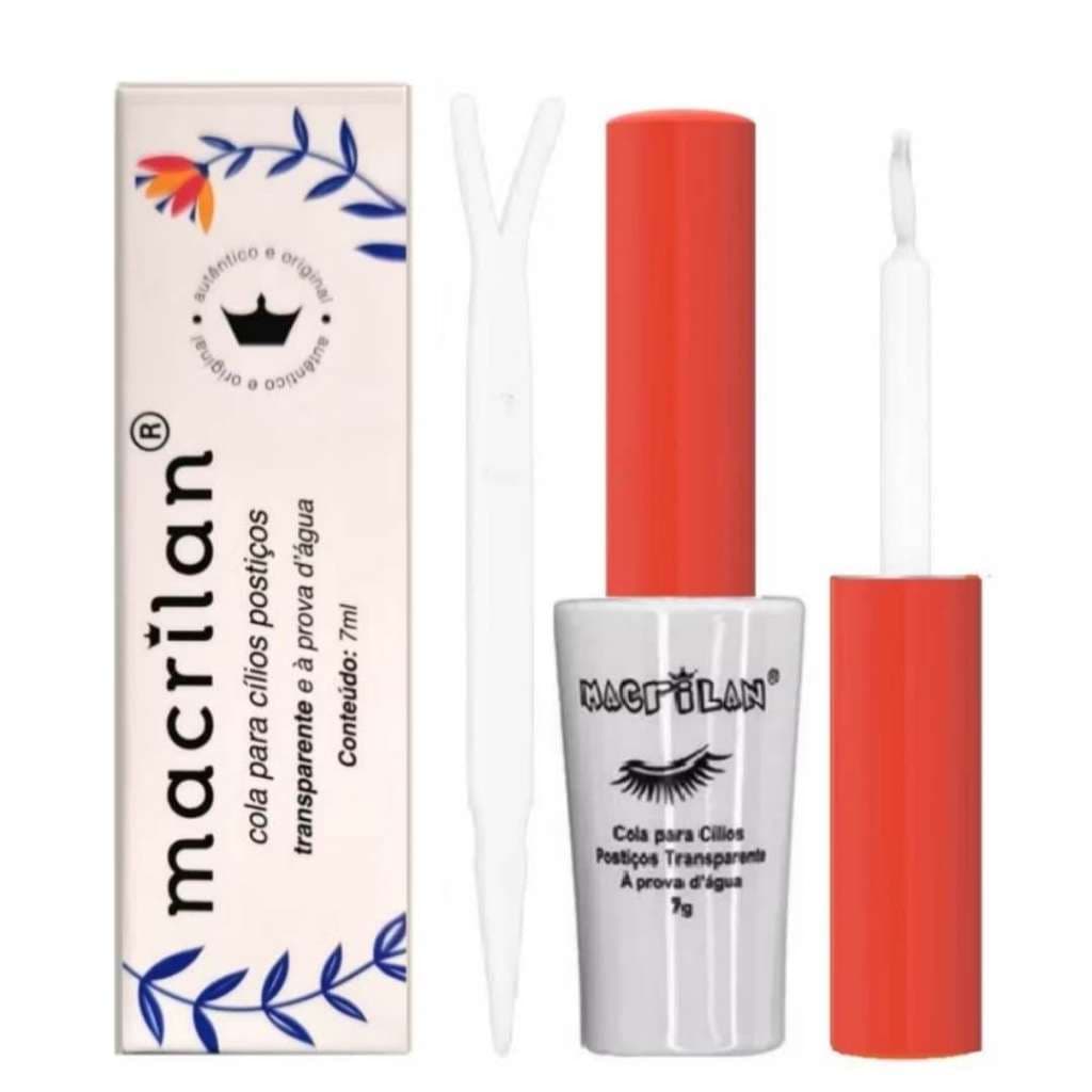 cola para cílios postiços transparente macrilan CA-001 e preto CA-002 .