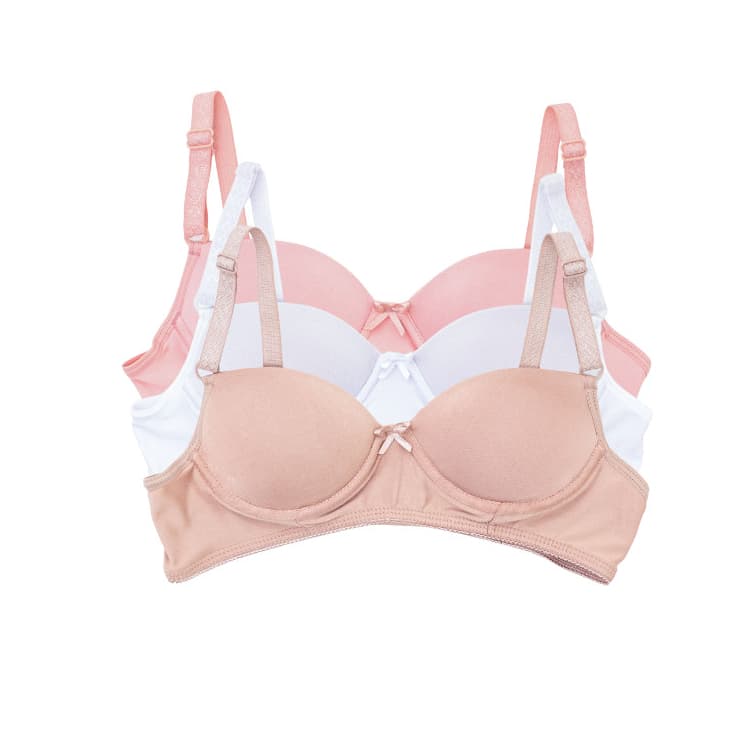 Kit 3 Sutiã  Infantil Menina Moça De Bojo Liso Microfibra