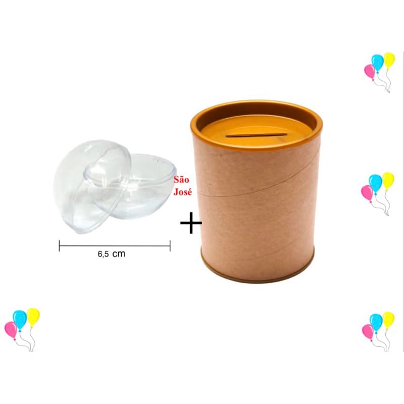 kit 10 cofrinho 6x10 + 10 Esfera acrílica 6,5 - para lembrancinha