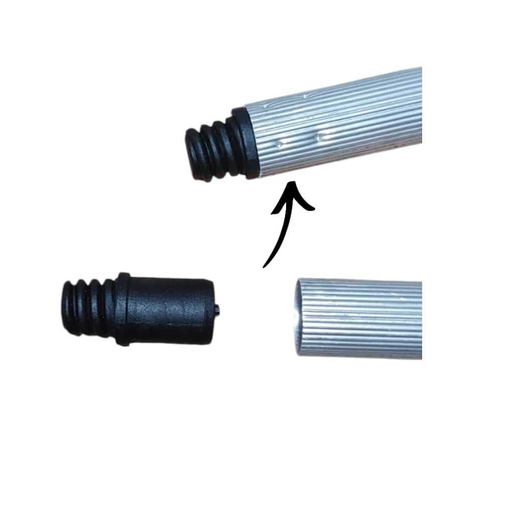 PONTEIRA ROSCA PLASTICA 1 POL. MACIÇA P/ RODOS E VASSOURAS CABO DE ALUMINIO 2,54 cm