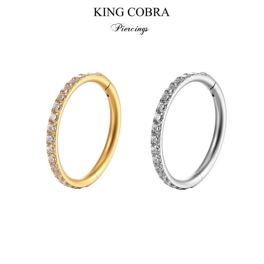 Piercing Argola Click Aço Cirúrgico Zircônia Cravejada Septril, Rook, Conch, Nariz Cultura do Marina KA225