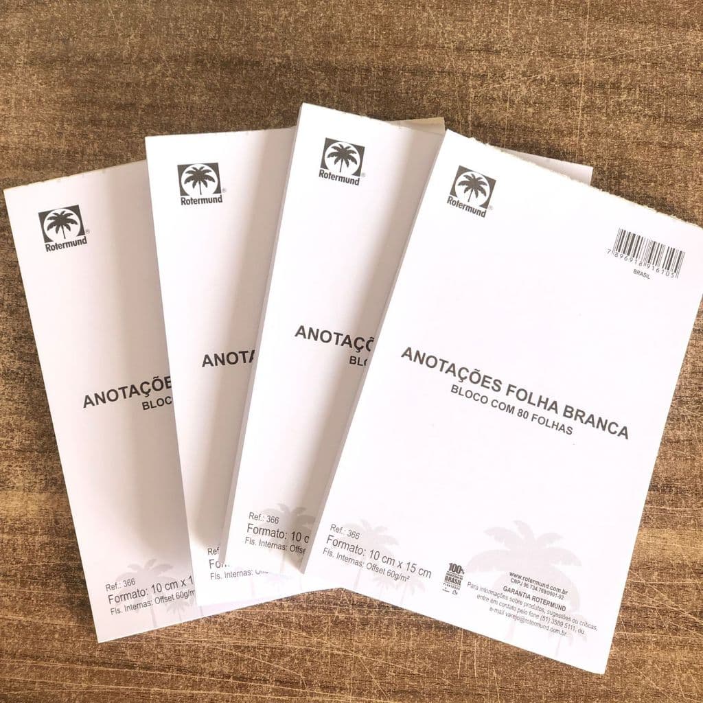 Kit com 4 blocos de Anotação 10cm x 15 cm - 80 folhas - Super Indicado para lembrancinhas