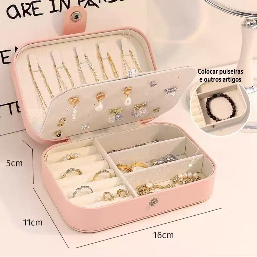 Porta joias Grande Organizadores  Para Viagem Portátil Caixa de Armazenamento para colar, brincos, anéis, pulseira