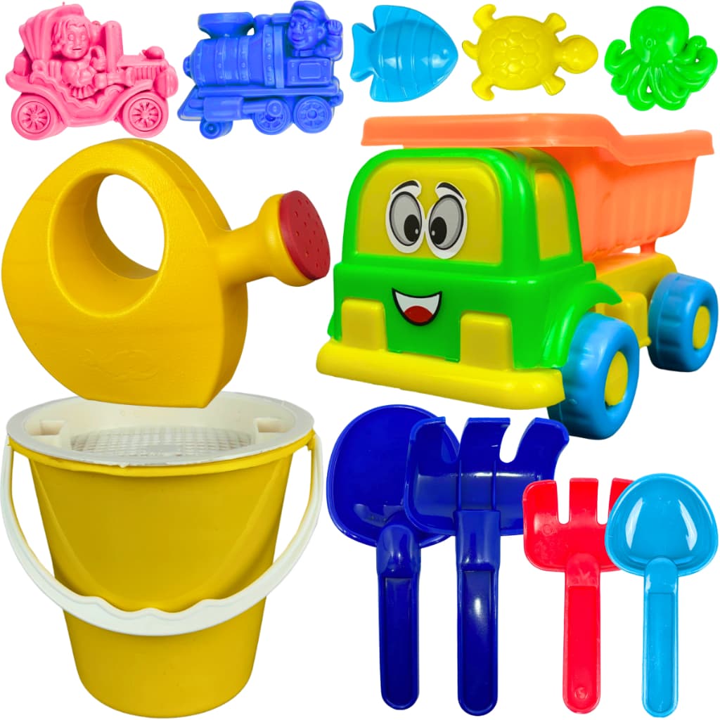 Kit Brinquedo de Praia Infantil Baldinho Areia Regador Pazinha Verão Castelinho