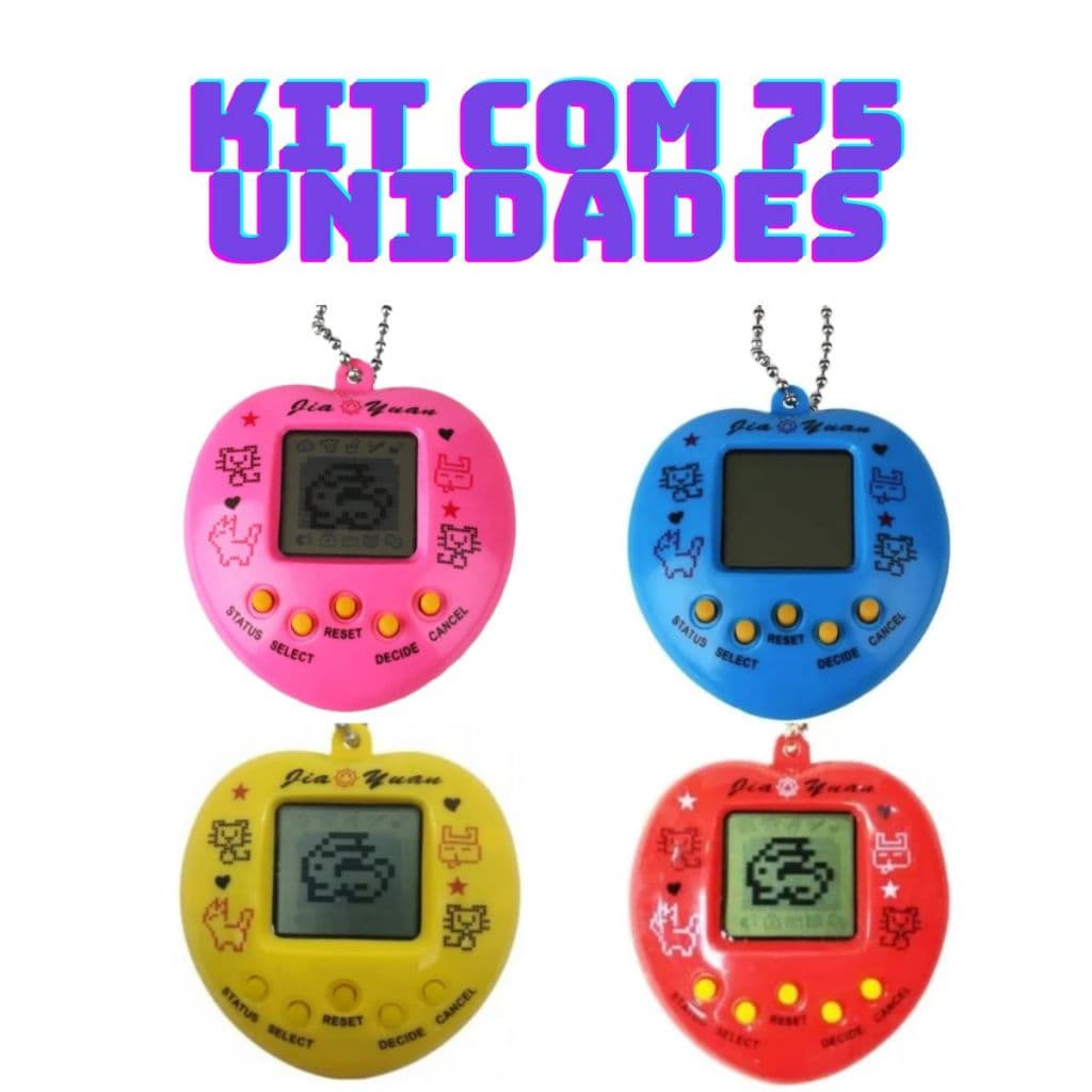 Kit com 75 Bichinho Virtual Tamagotchi Original Egg 168 Bichos Em 1 Nostálgico Pet Virtual