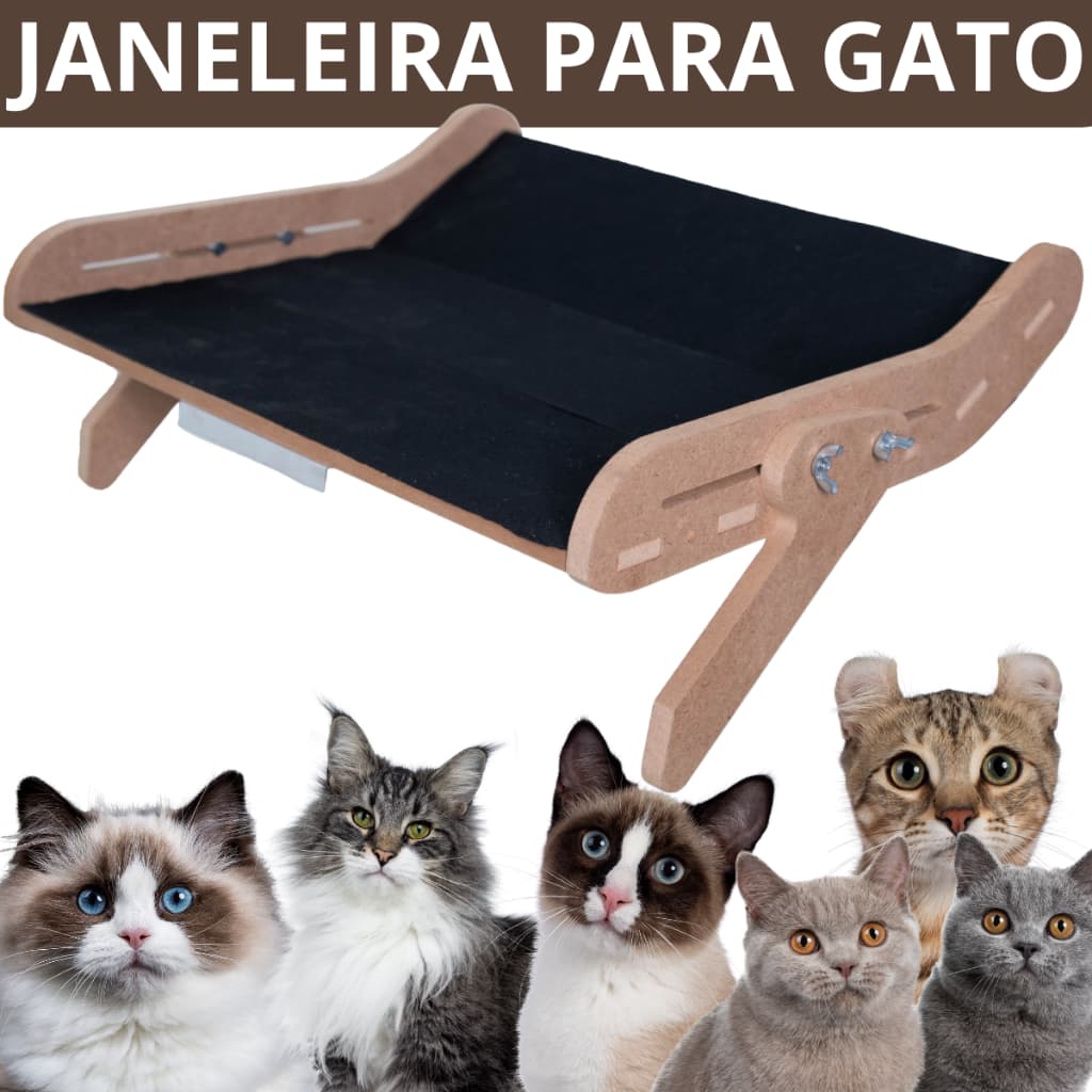 Janeleira Cama Gatos Suporte Para Janela Varanda Até 25kg