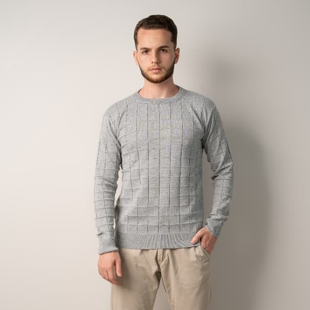 Suéter Blusa Masculina Manga Longa Quadriculada Gola Redonda Qualidade Premium