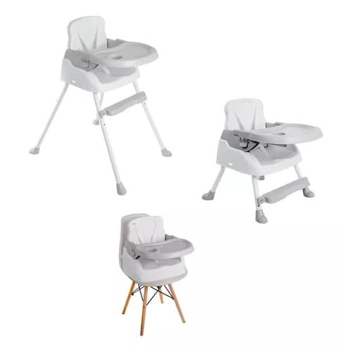 Cadeirão De Alimentação Bebê Portátil 3 em1 Styll Baby Segura Cinza