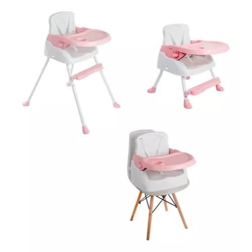Cadeirão De Alimentação Bebê Portátil 3 em1 Styll Baby Segura Rosa