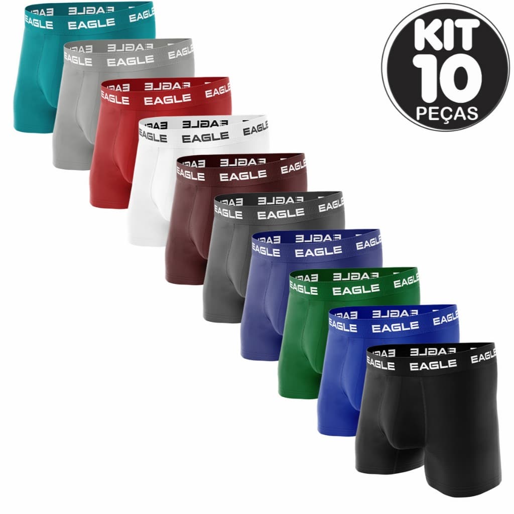 KIT 10  CUECAS BOX BOXER QUALIDADE E PREÇO BAIXO - LISA/ESTAMPADO