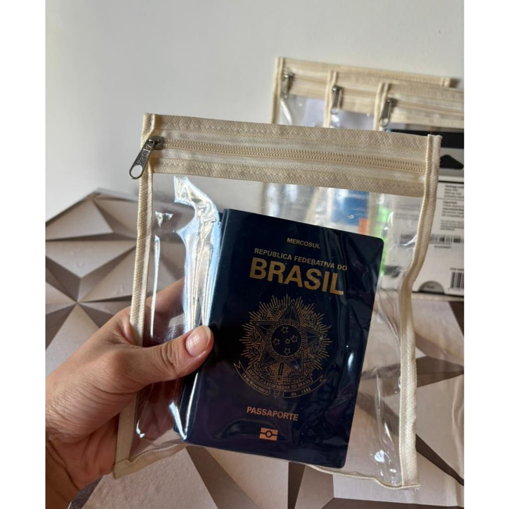 Kit 4 Envelopes Organizadores Viagem Passaportes Remédios