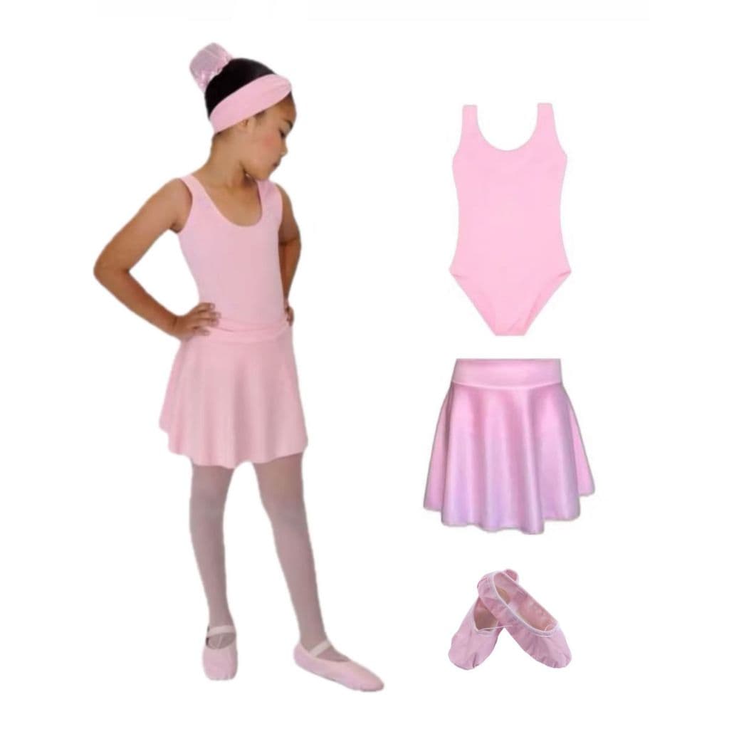 Kit Ballet 3 itens/ Collant + Saia Cós + Sapatilha - infantil
