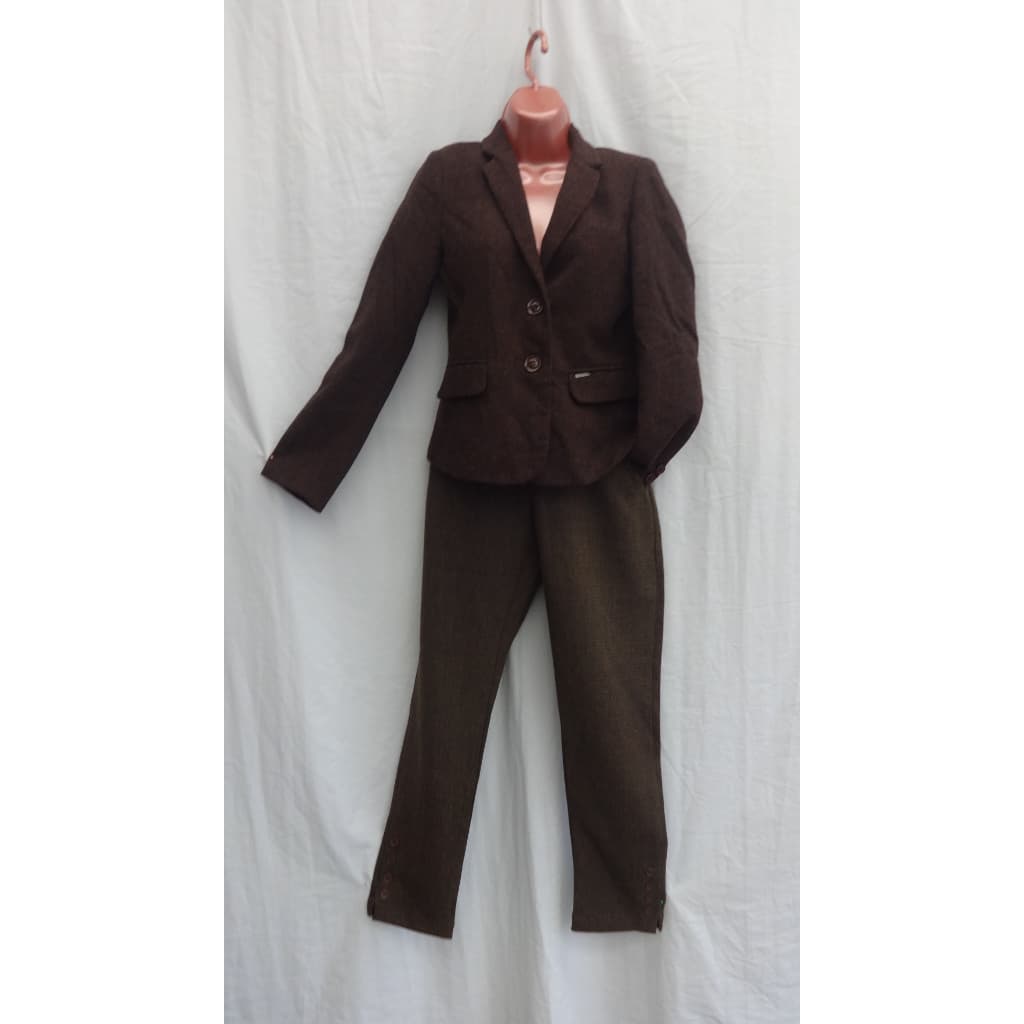 Terno Marrom - Blazer e Calça - Flex Blue Tam.38 - Poliester - Feminino - Elegante