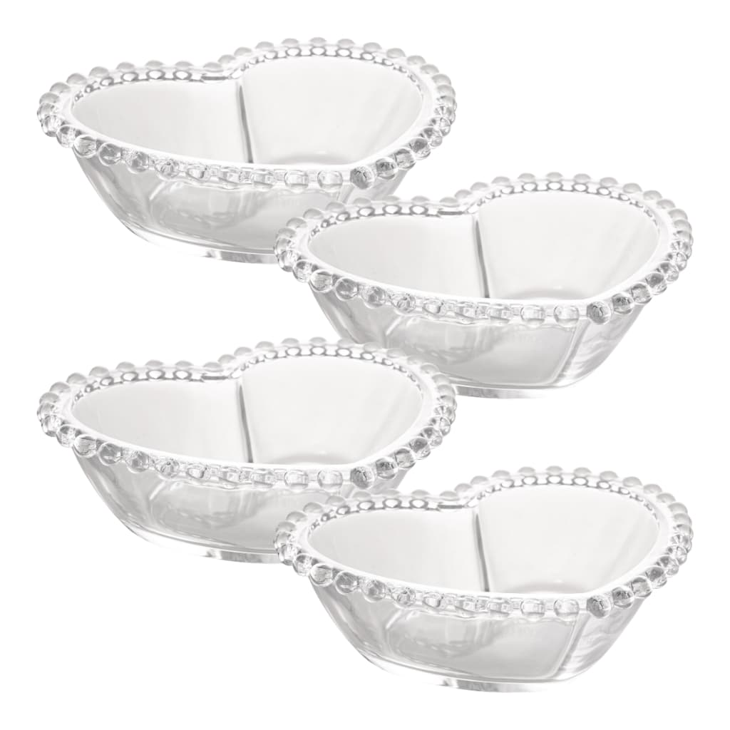 Jogo Conjunto 4 Bowls Vidro Cumbuca Sobremesa Petisqueira Tigela Mesa Posta Wolff Pearl