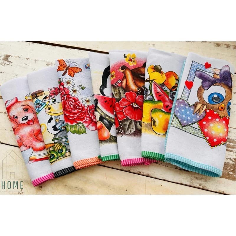 10 un Pano de Prato Grande com Viés Estampado. EXCELENTE QUALIDADE.