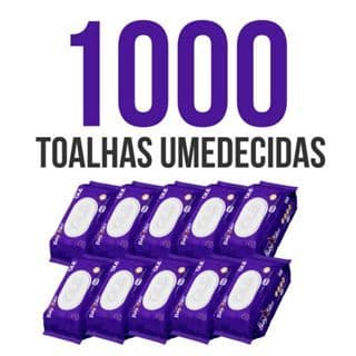 Caixa com 10 Lenços/Toalhas Umedecidas Baby Star Roxa c/ 100 Unidades Cada – Tampa FlipTop