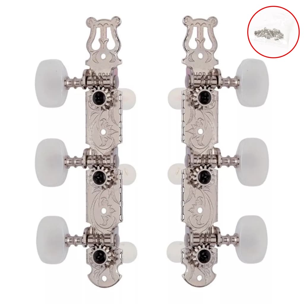 Tarraxa Violão Nylon Pino Grosso Cromada Tarracha Classico Par