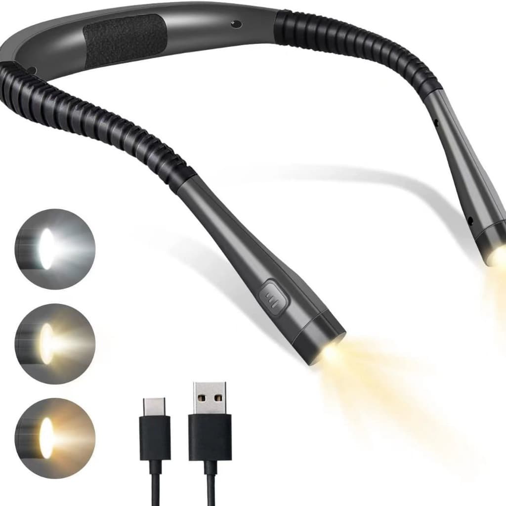 Lanterna Flexível Pescoço Lâmpada Luz Leitura USB Recarregável Portátil ref: 150s