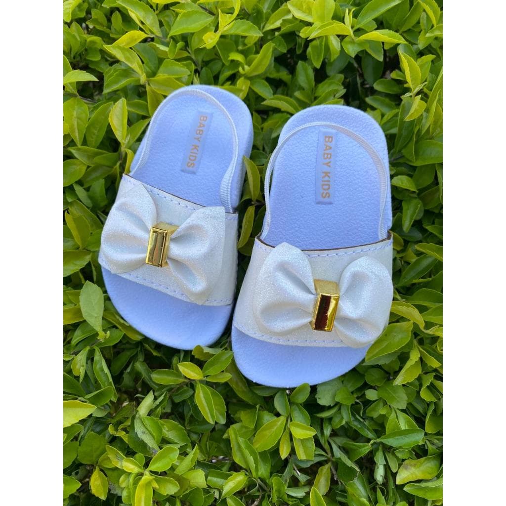 Chinelo Slide Glitter Menina Infantil Tendência Super Leve E Confortável Branco