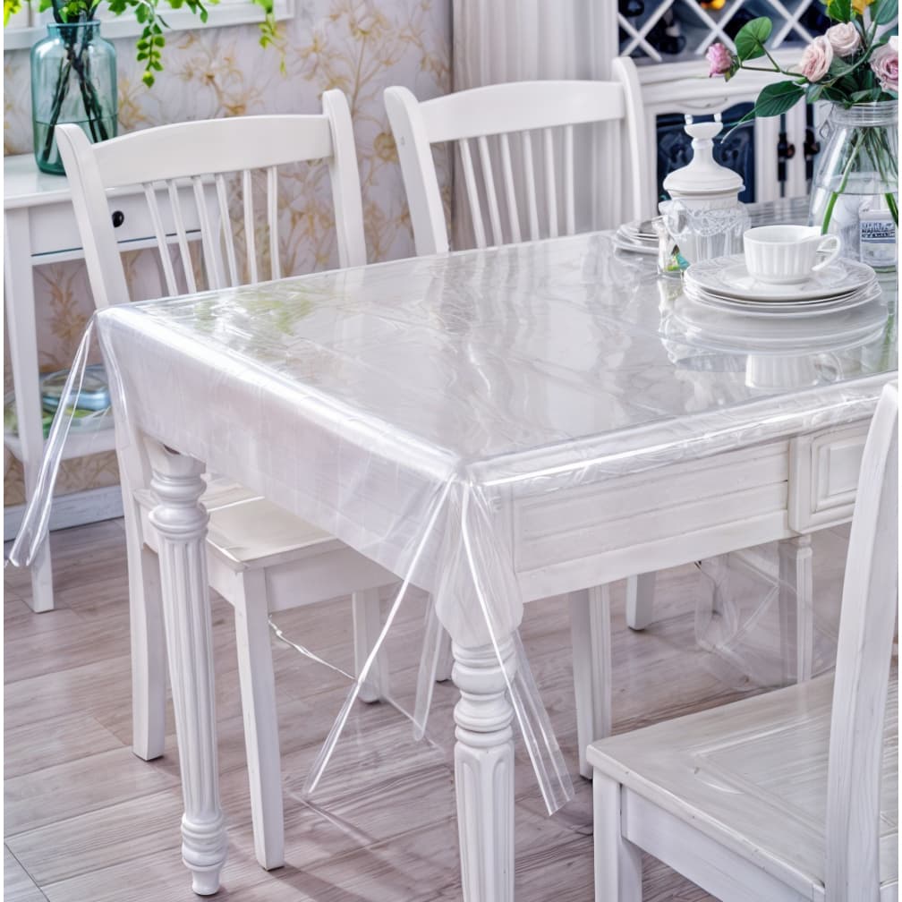 Toalha de Mesa de Plástico Térmica 4 6 8 e 10 Lugares Impermeável Quadrada