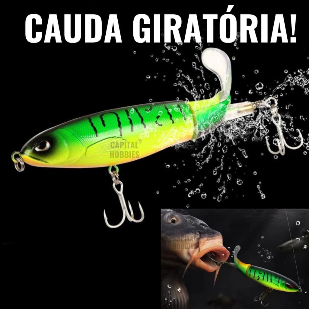Isca artificial com cauda giratória hélice  13g 10 cm Pesca Tucunaré, Corvina, Robalo, traíra, dourado